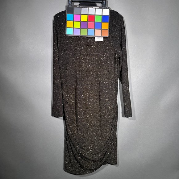 NWT Gibson Latimer Black Gold Stretch Sparkle Long Sleeve Dress Size XXL - Picture 11 of 11